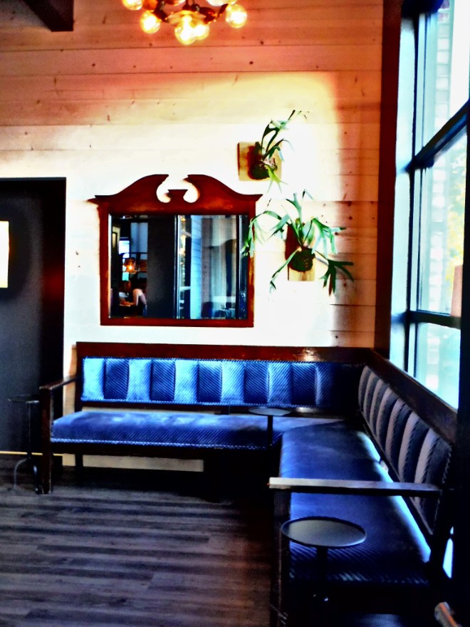 customer waiting area of feast bistro in Bozeman, Montana