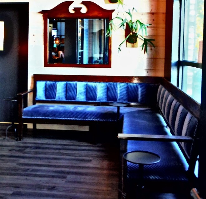 customer waiting area of feast bistro in Bozeman, Montana
