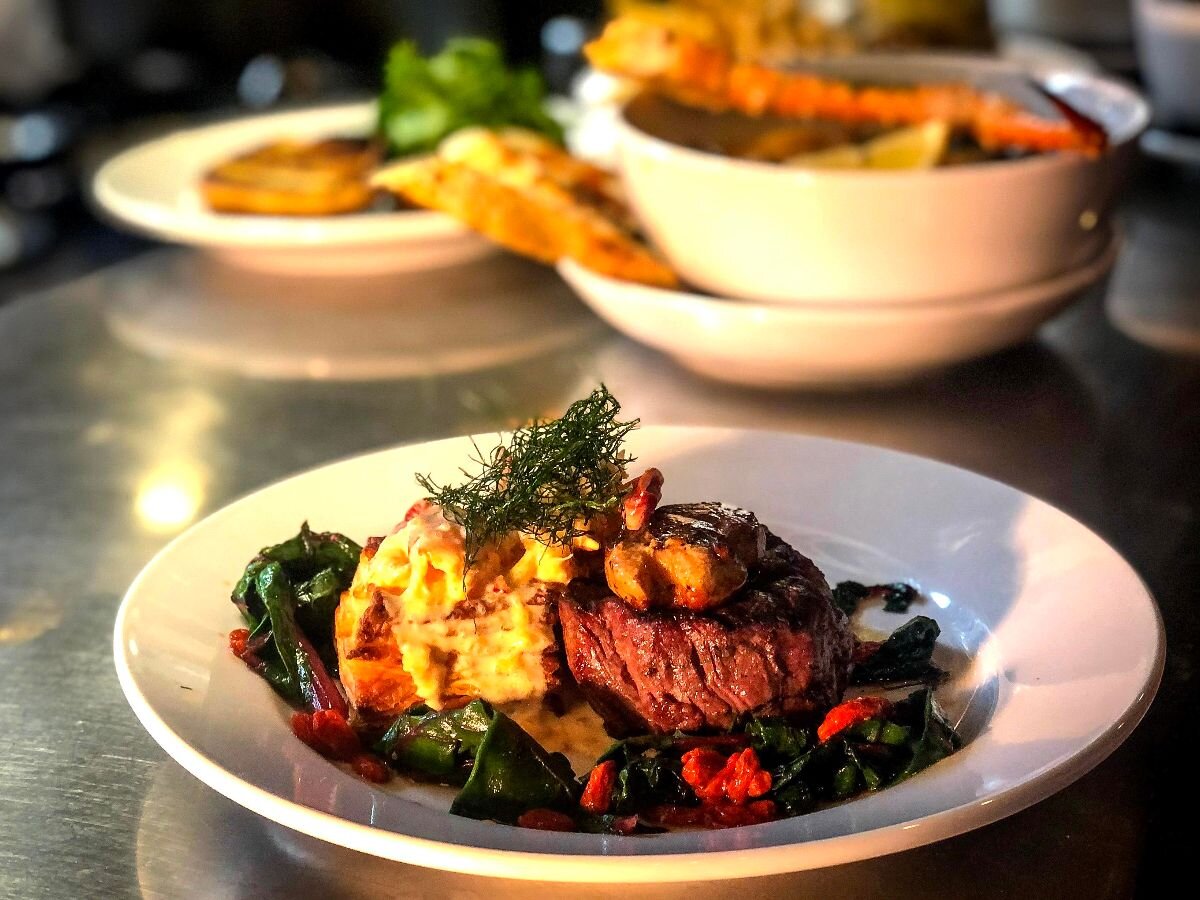filet mignon served with lobster