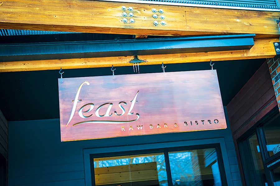 Feastsign sign for Feast Raw Bar and Bistro in Bozeman, Montana