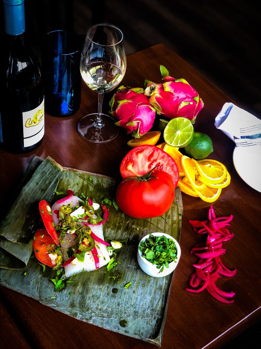 alaskan halibut steamed in banana leaf