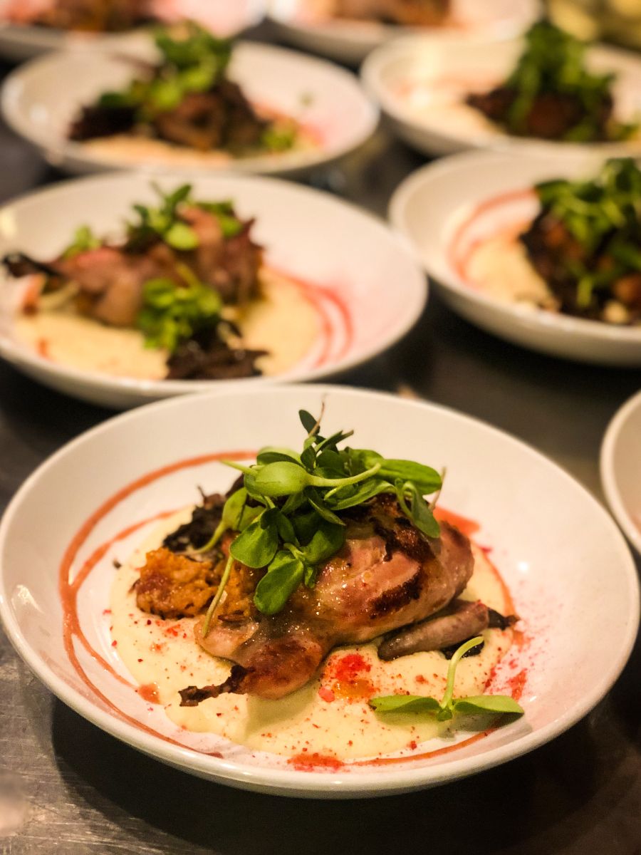 squash risotto stuffed quail