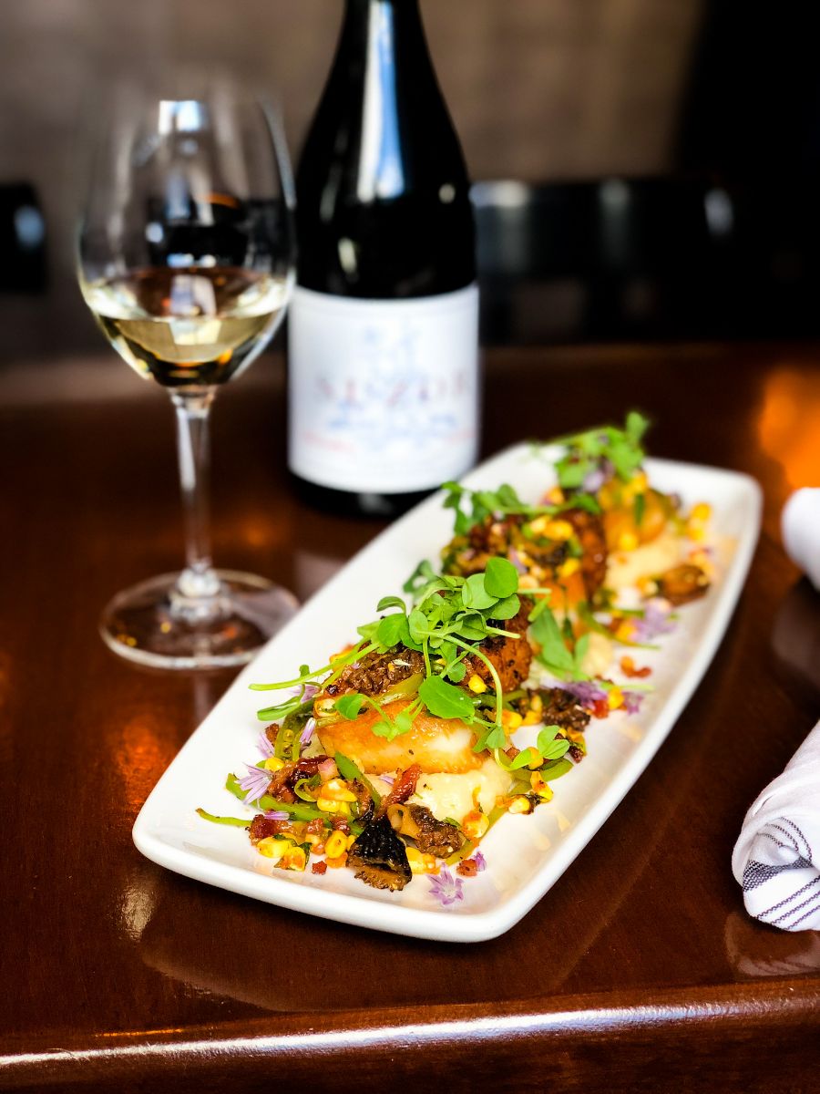 Feast Weekend Special - Diver Scallops And Fontina White Corn Grits - Suzor Chardonnay