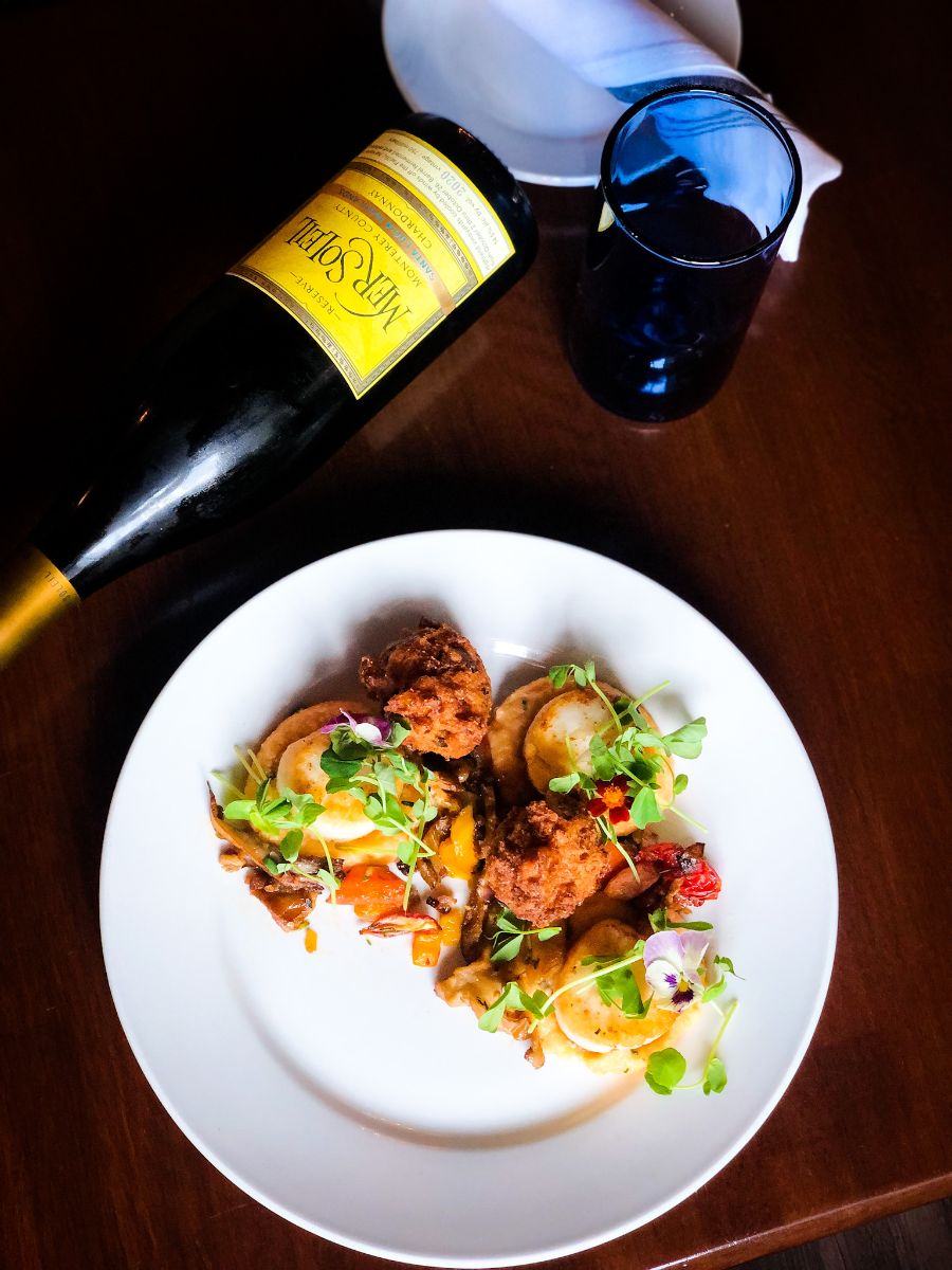 Blackened Scallops - Ernst Chardonnay